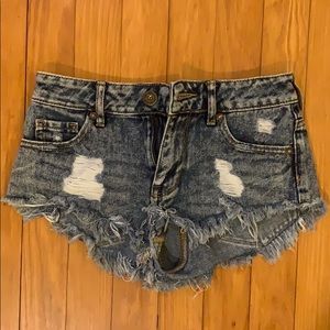 PacSun high rise distressed shorts